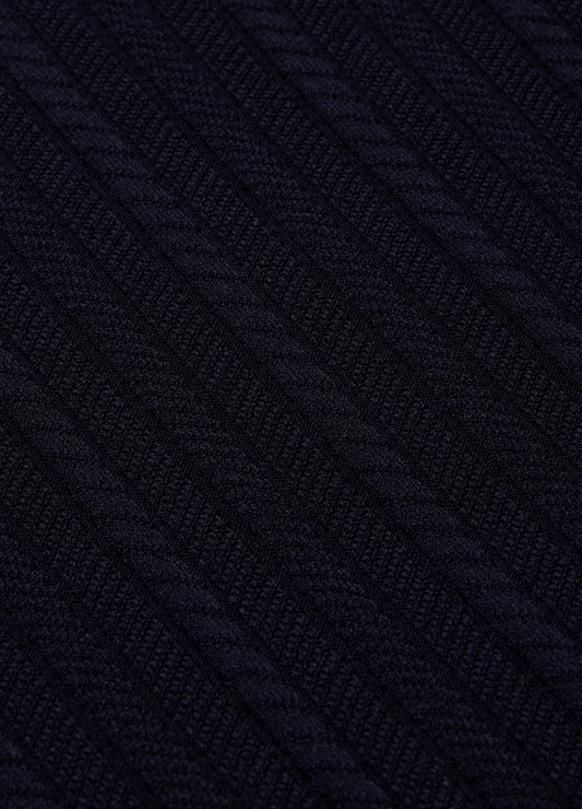 Collared Technical Knit Polo Navy