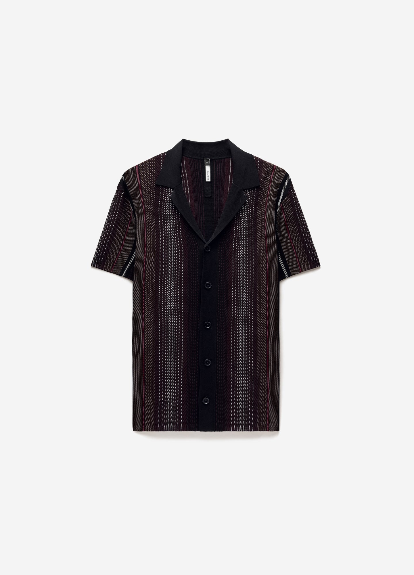 Striped Jacquard Knit Shirt Black