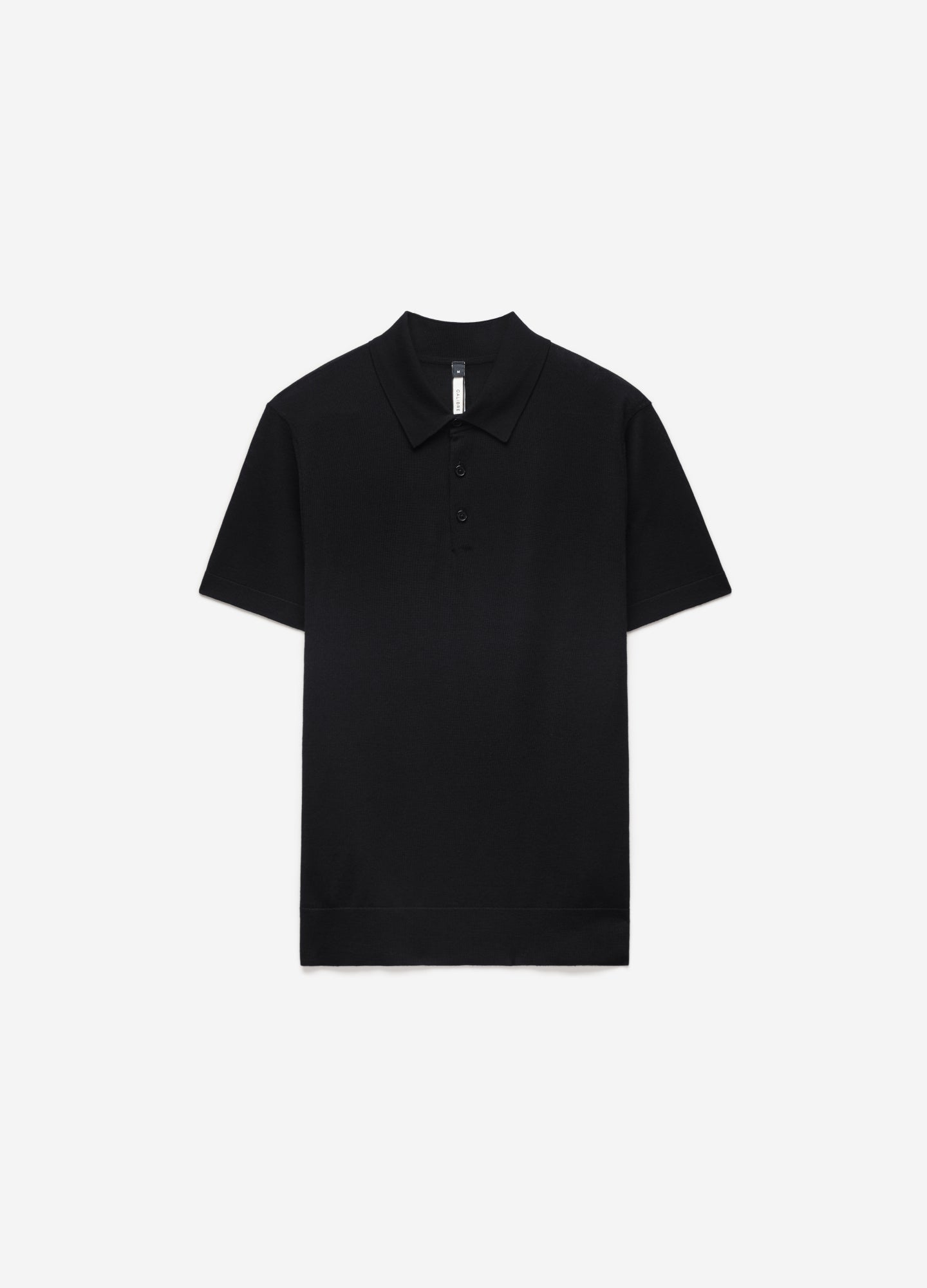 Merino Wool Polo Black