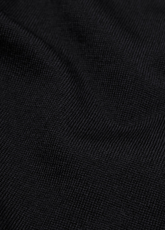 Merino Wool Polo Black