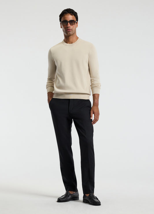 Technical Knit Crew Neck Sweater Oatmeal