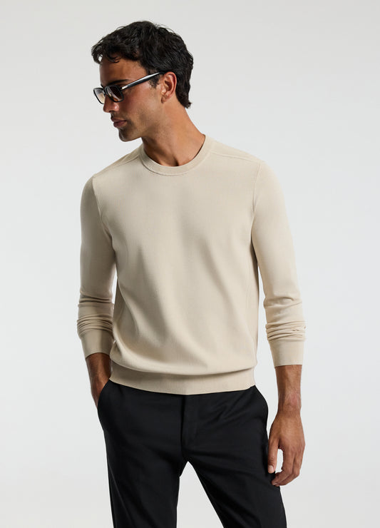 Technical Knit Crew Neck Sweater Oatmeal
