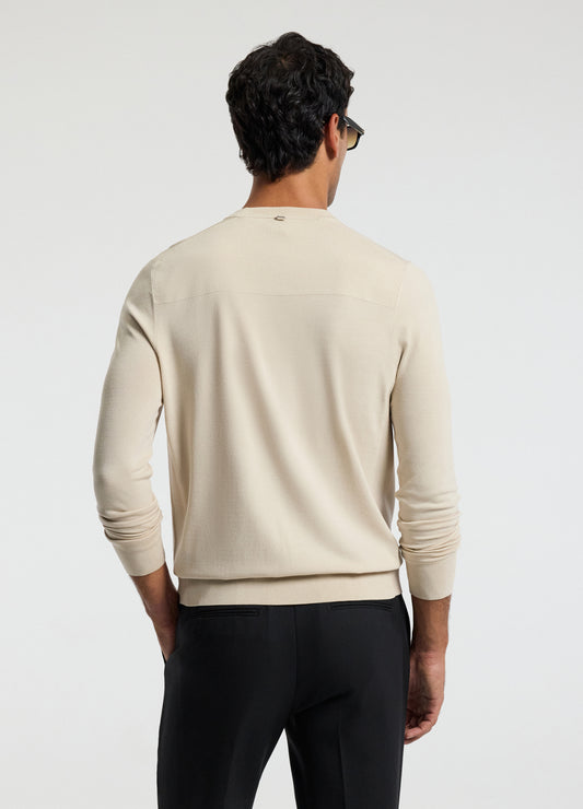 Technical Knit Crew Neck Sweater Oatmeal