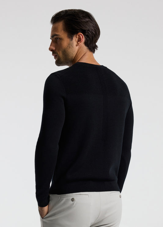 Merino Wool Crew Neck Sweater Black