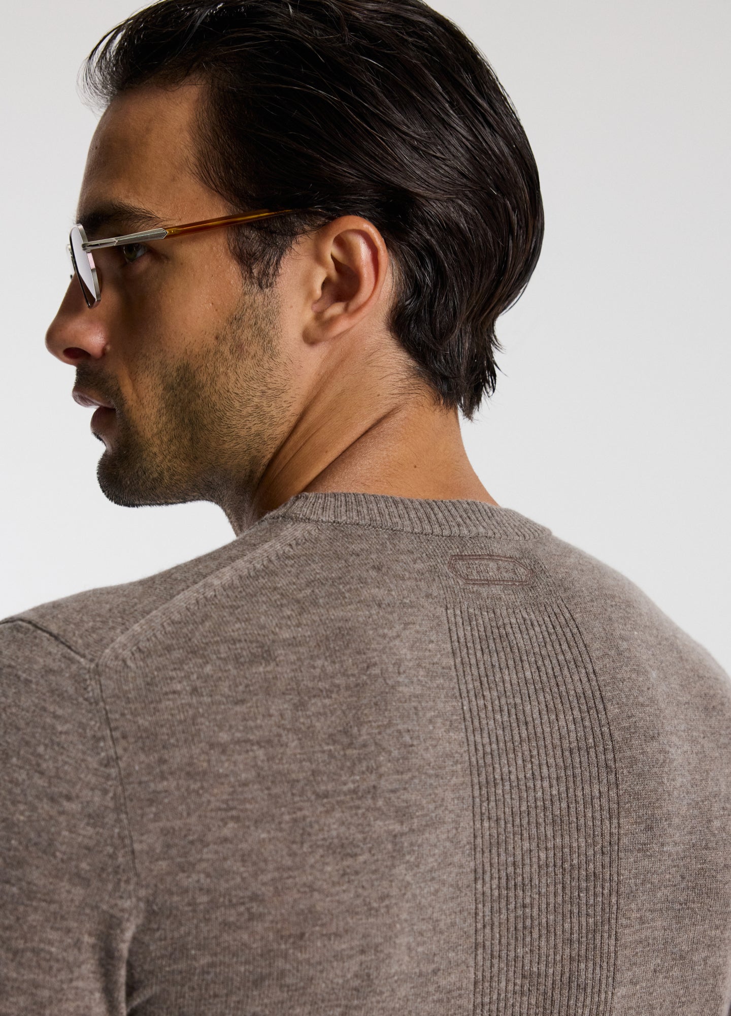 Merino Wool Crew Neck Sweater Khaki