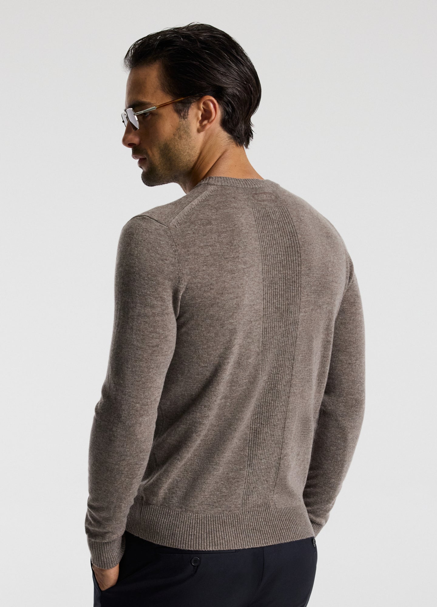 Merino Wool Crew Neck Sweater Khaki