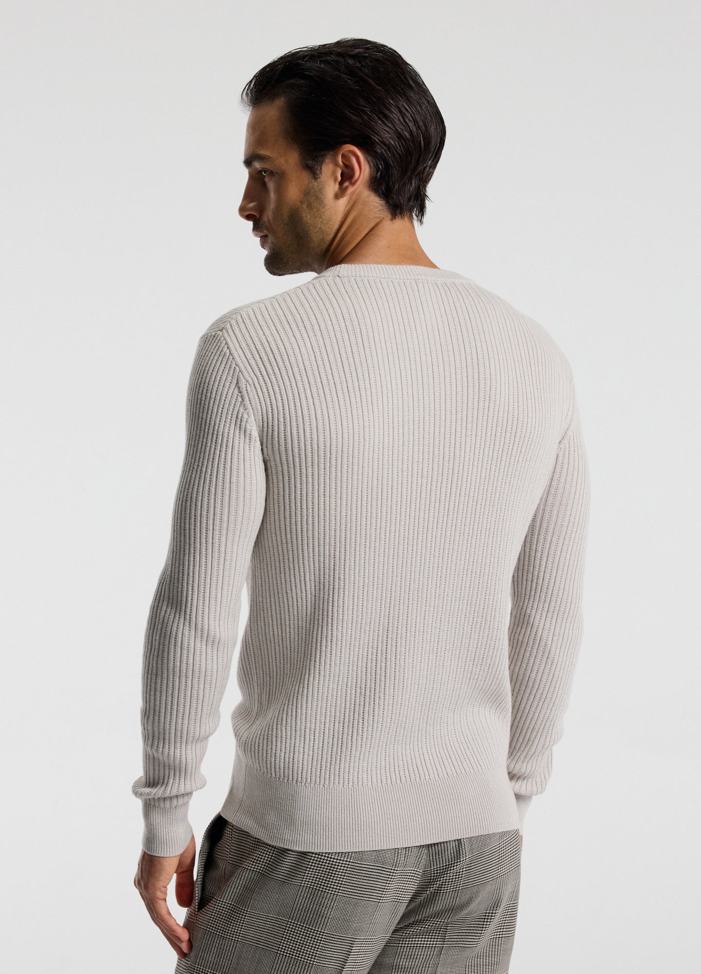 Slim Merino Wool Rib Sweater Salt