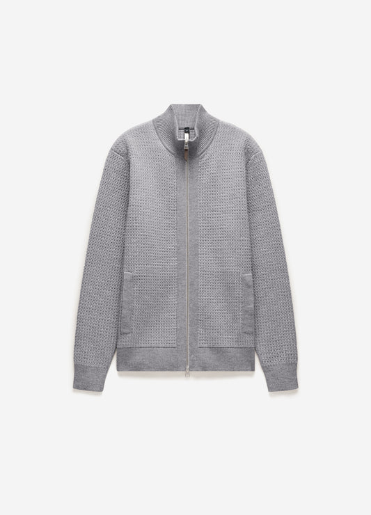Geometric Jacquard Cardigan Grey