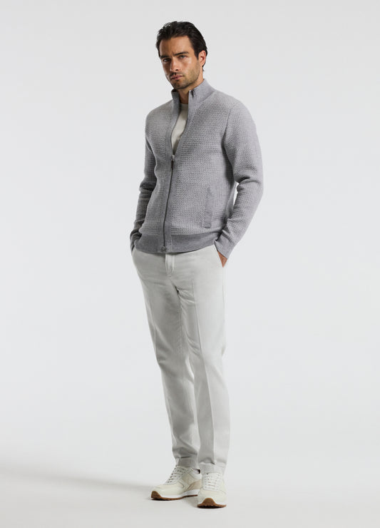 Geometric Jacquard Cardigan Grey