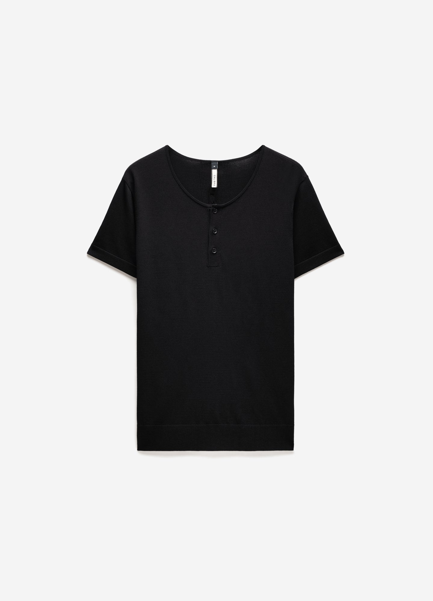 Short Sleeve Tech Henley Black