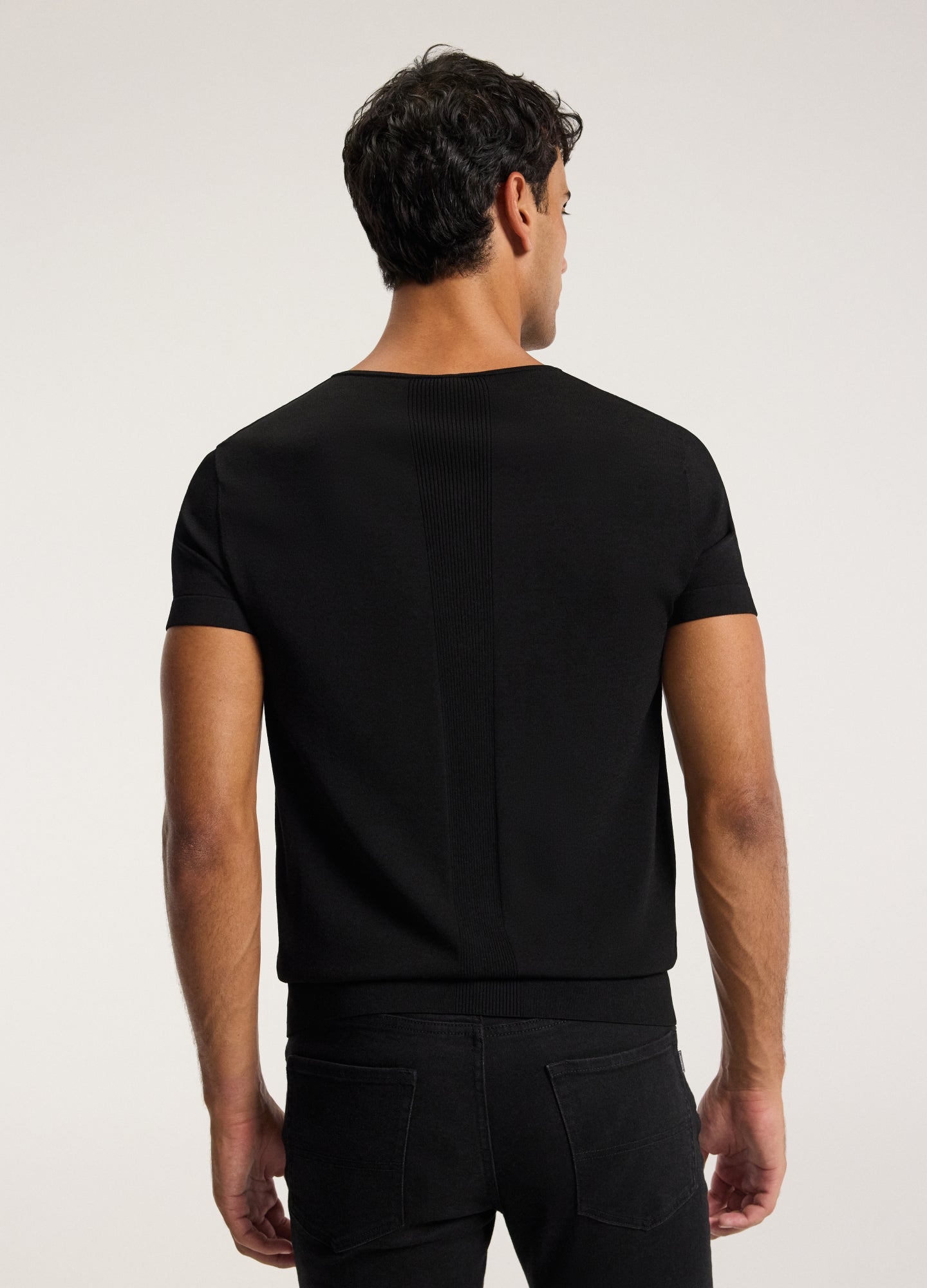 Short Sleeve Tech Henley Black