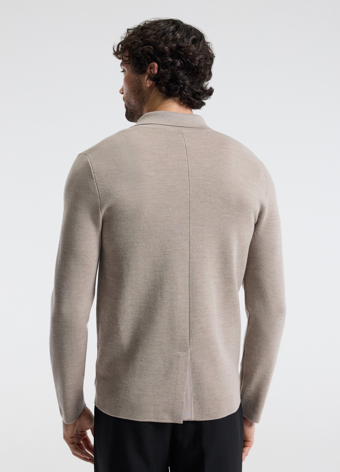 Double-Breasted Merino Wool Cardigan Neutral