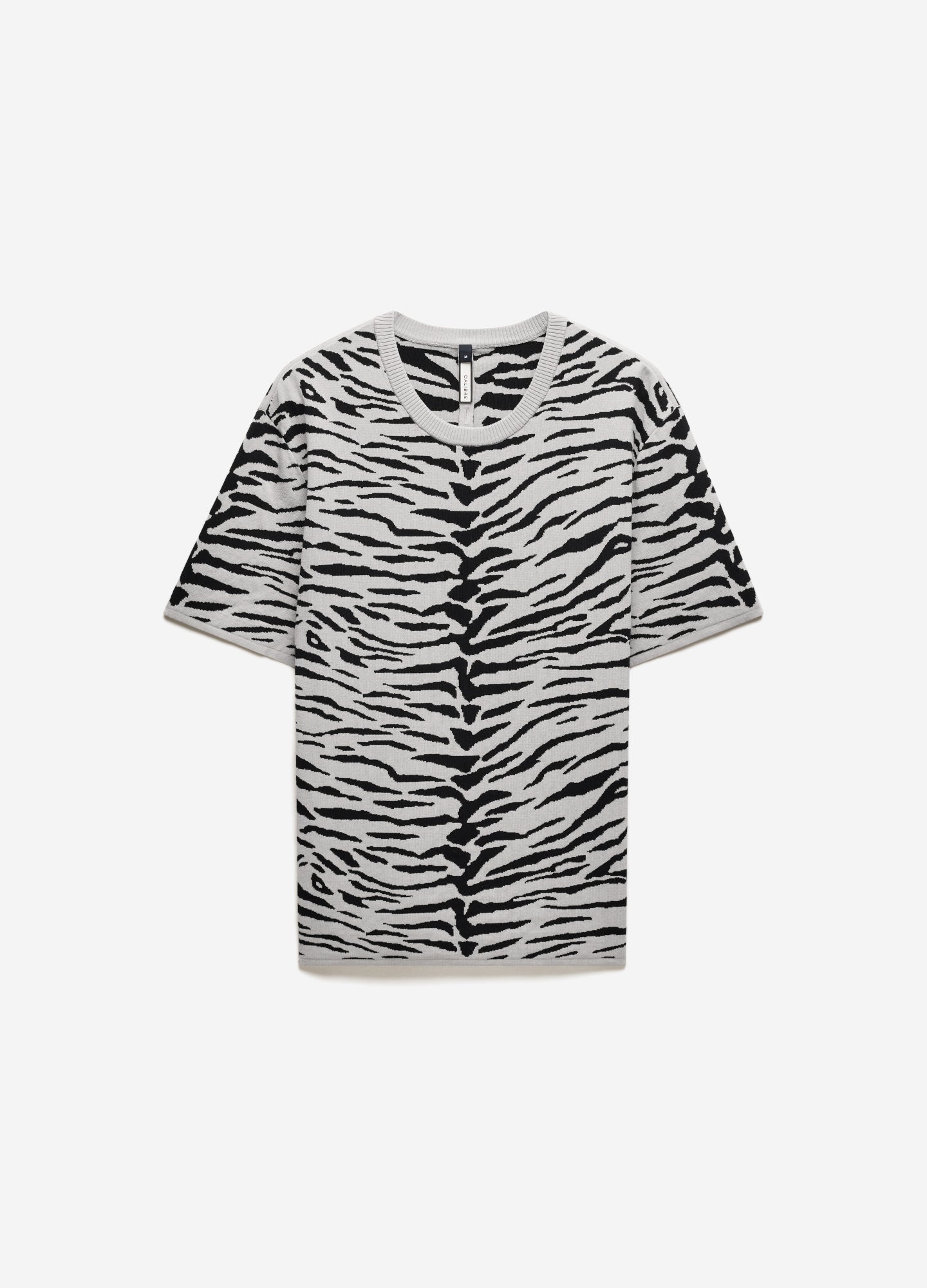Relaxed Zebra Jacquard T-shirt Zinc