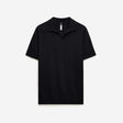 Technical Knit Rib Collar Polo Black