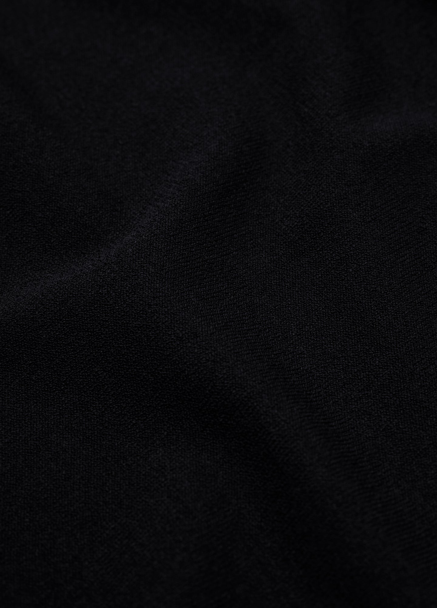 Technical Knit Rib Collar Polo Black
