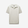 Technical Knit Rib Collar Polo Silver