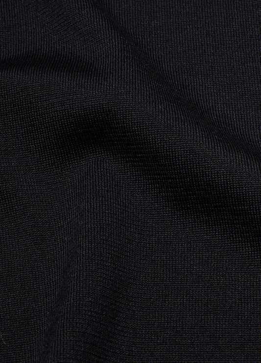Stripe Collar Polo Black
