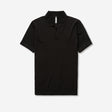 Rib Collar Tech Knit Polo Black