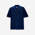 Eyelet Mesh Knit Shirt Delft Blue