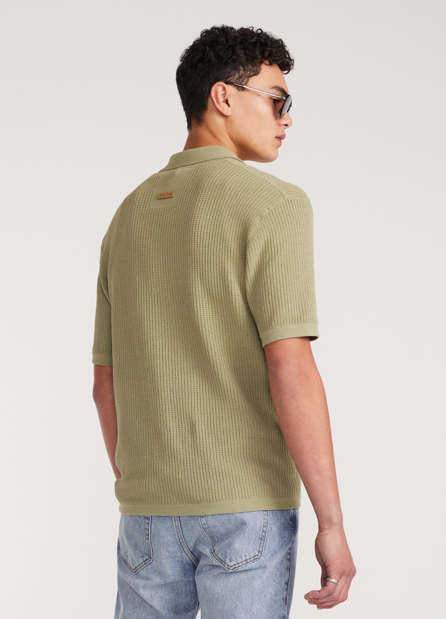 Relaxed Textured Knit Polo Pistachio