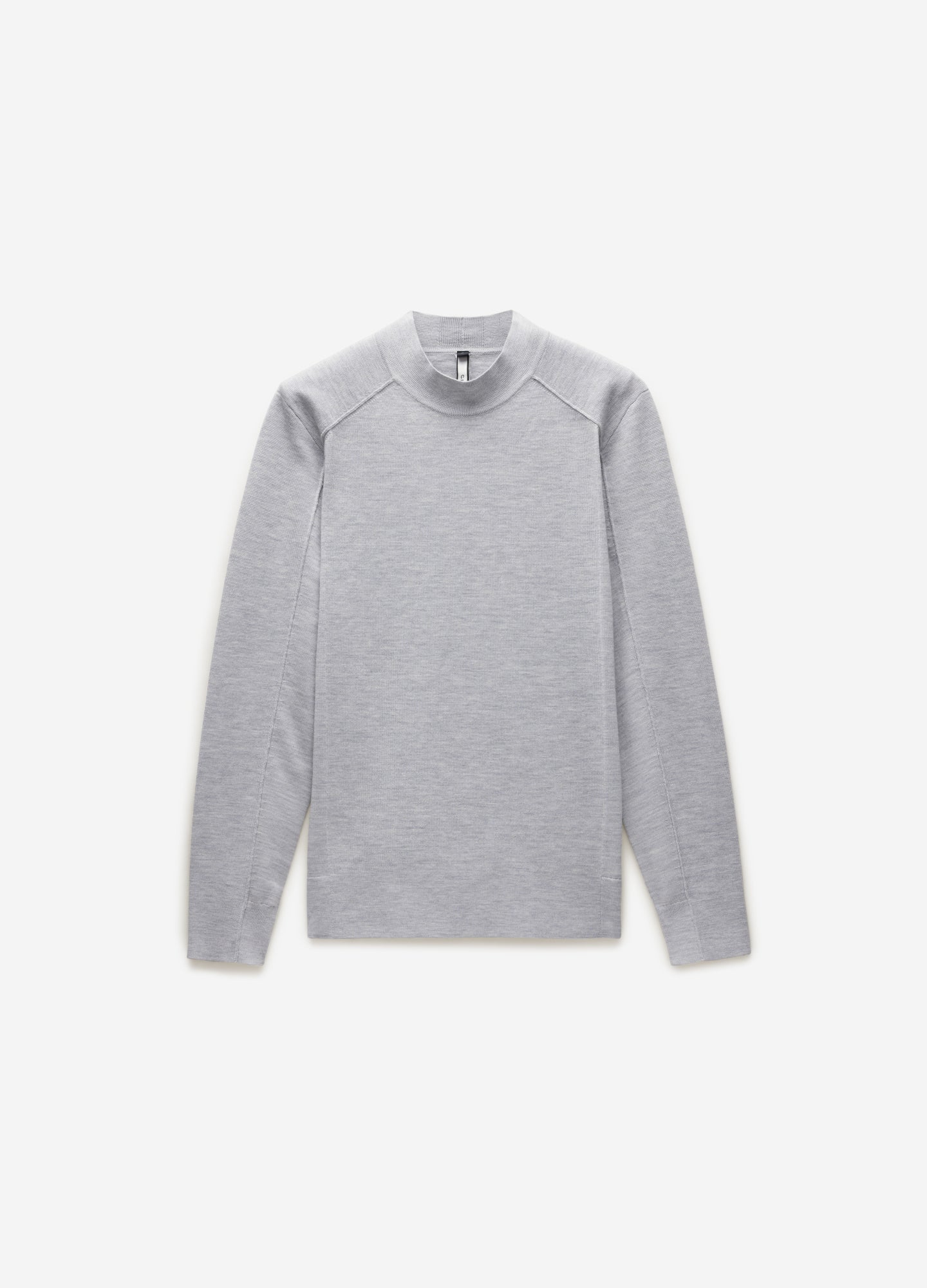 Mock Neck Merino Sweater Silver Marle