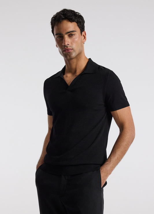 Tech Shoulder Trim Polo Black