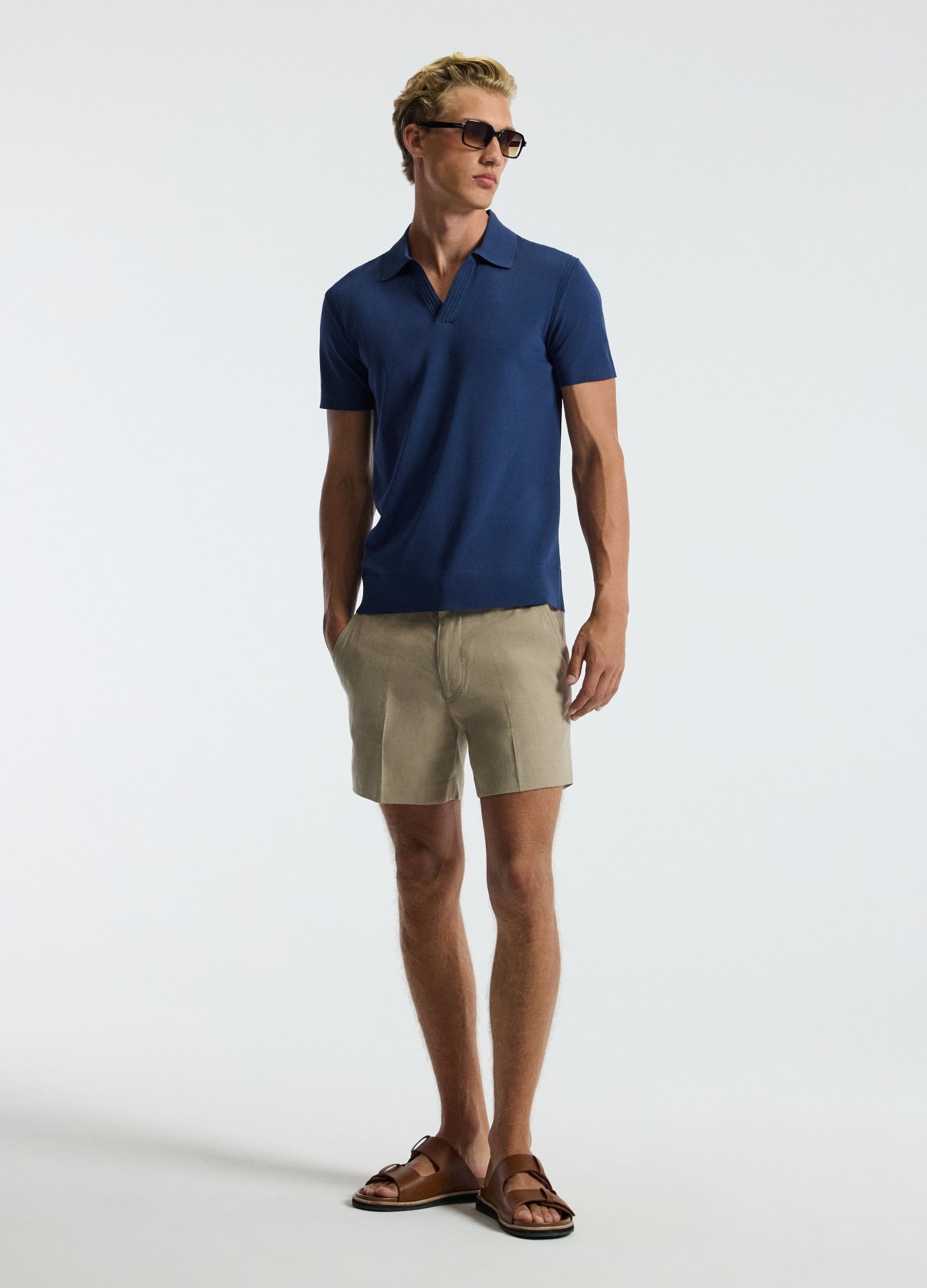 Tech Shoulder Trim Polo Marine Blue
