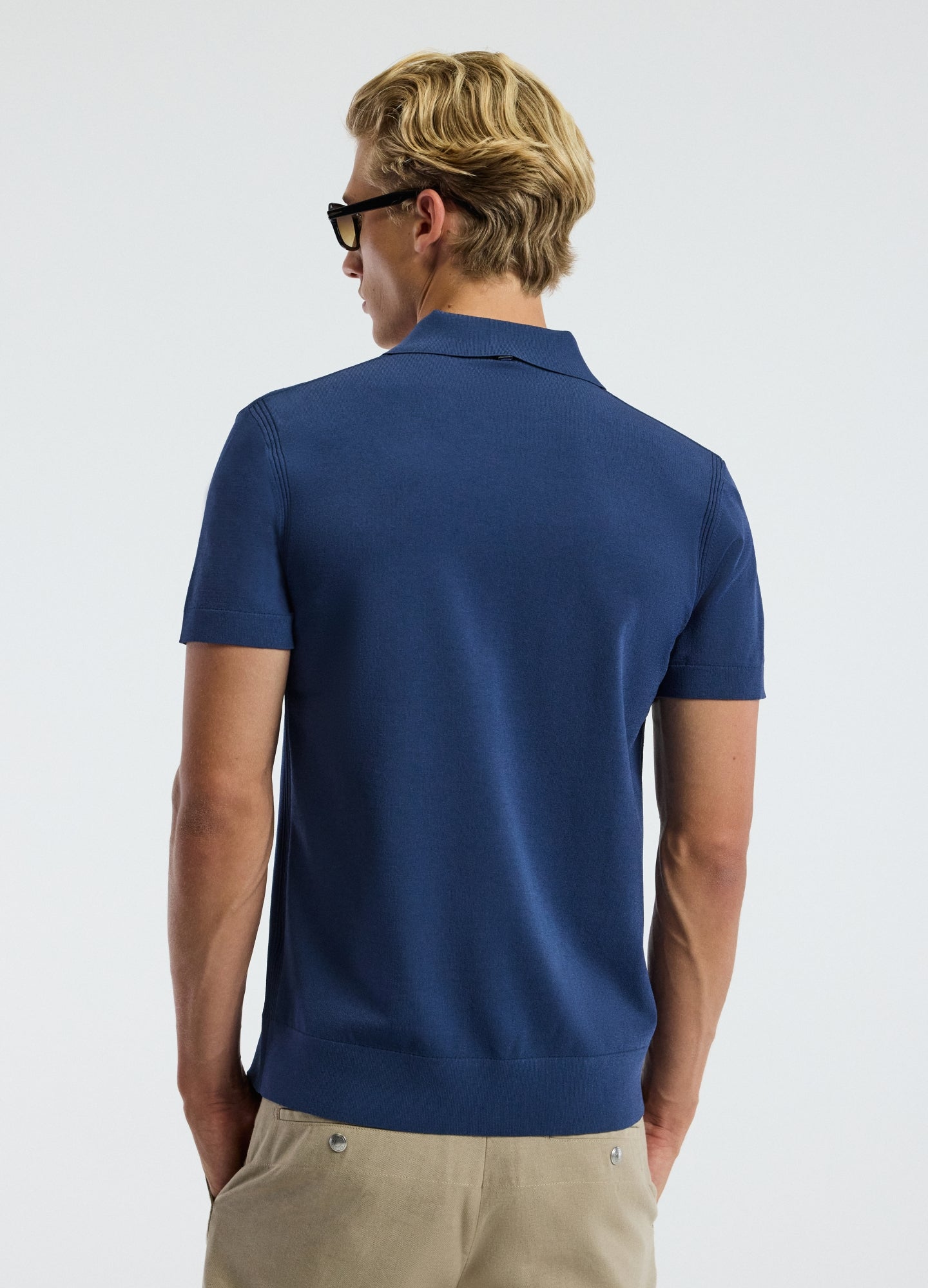 Tech Shoulder Trim Polo Marine Blue