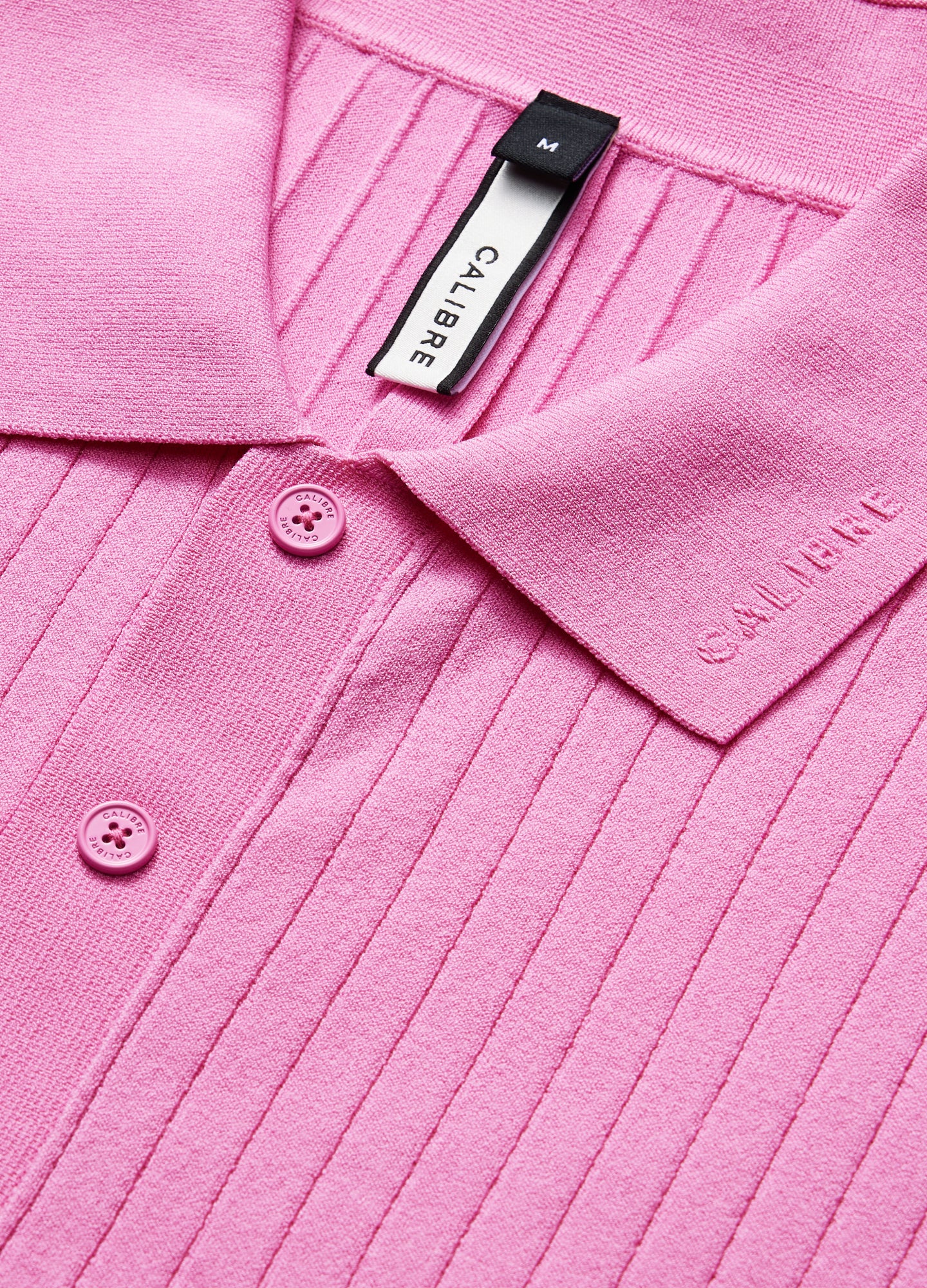 Sheer Stripe Polo Ultra Pink