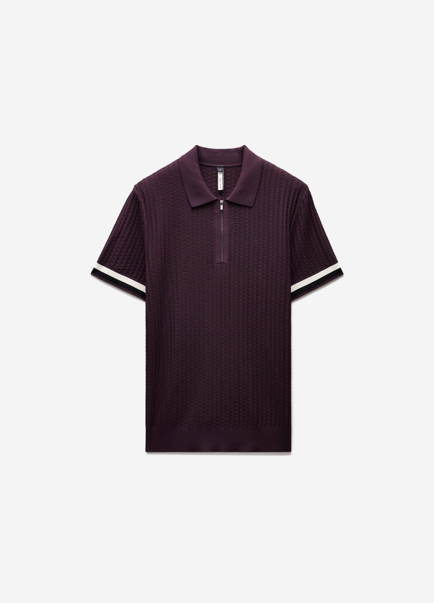 Double Stripe Polo Aubergine