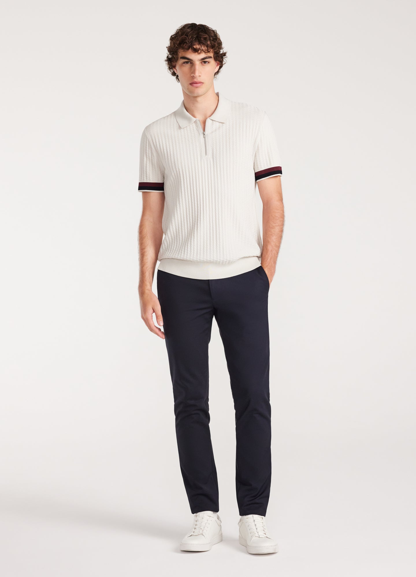 Double Stripe Polo Salt