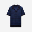 Camp Collar Striped Polo Delft Blue