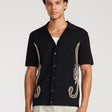 Embroidered Knit Shirt Black