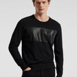 Bonded Stripe Sweater Black