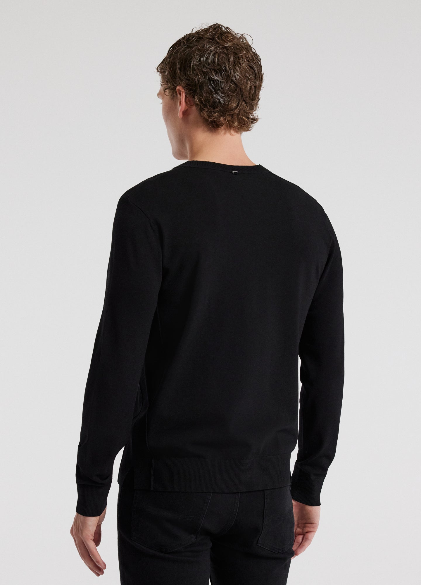 Bonded Stripe Sweater Black