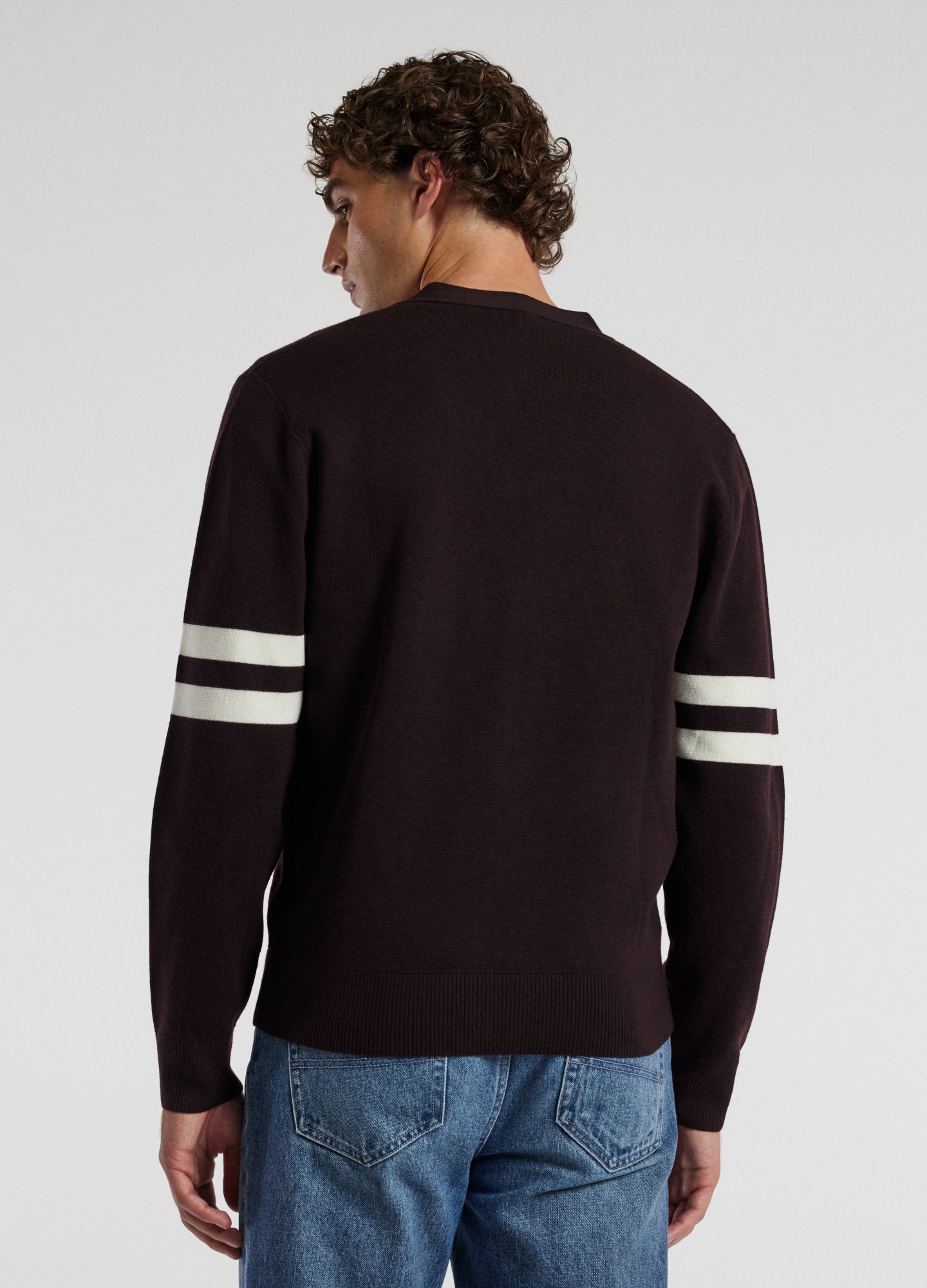 Varsity Cardigan Aubergine
