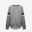 Contrast Stripe Crew Sweater Silver