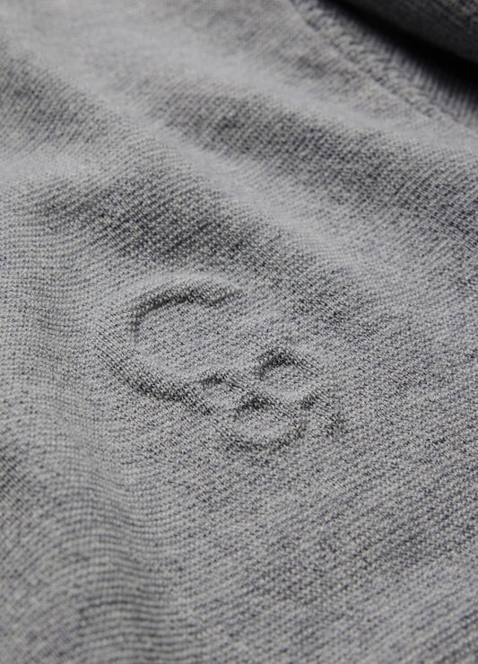 Contrast Stripe Crew Sweater Silver