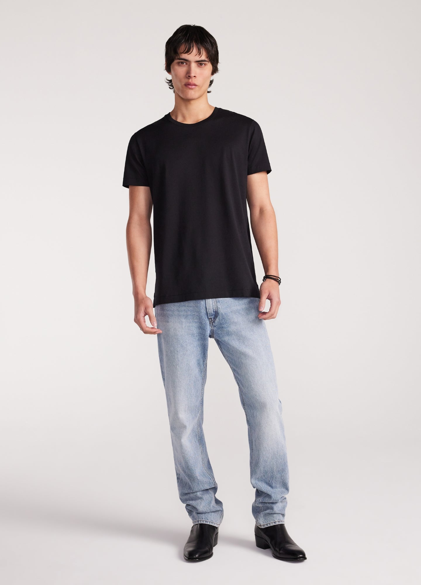 Mercerised Crew Neck T-Shirt Black