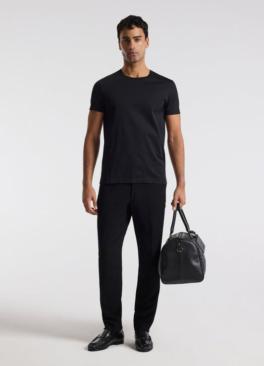 Mercerised Crew Neck T-Shirt Black