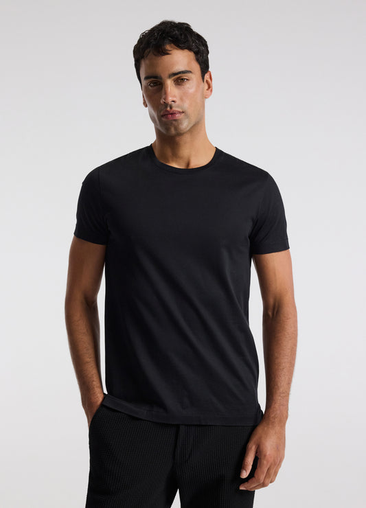 Mercerised Crew Neck T-Shirt Black