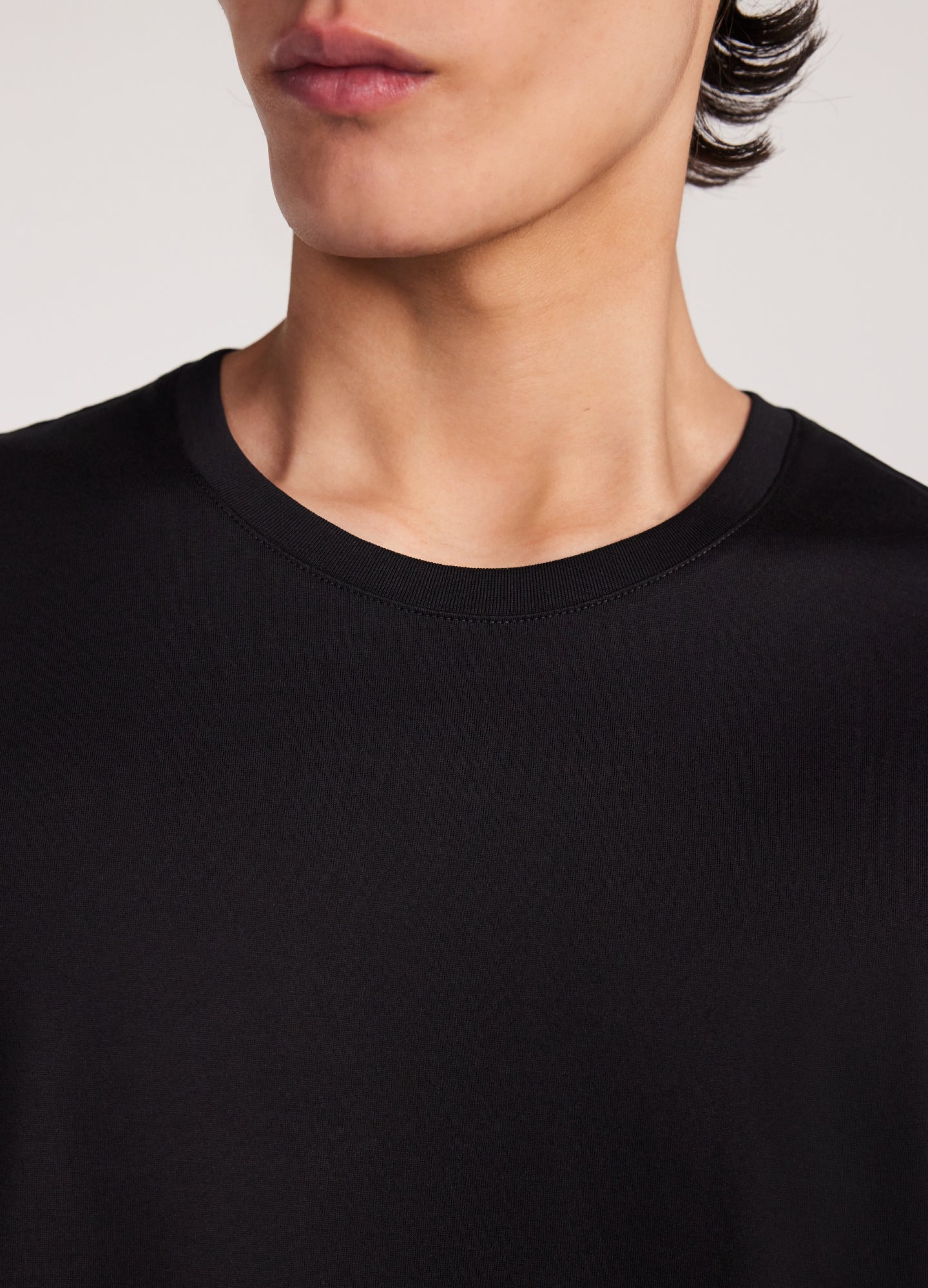 Mercerised Crew Neck T-Shirt Black