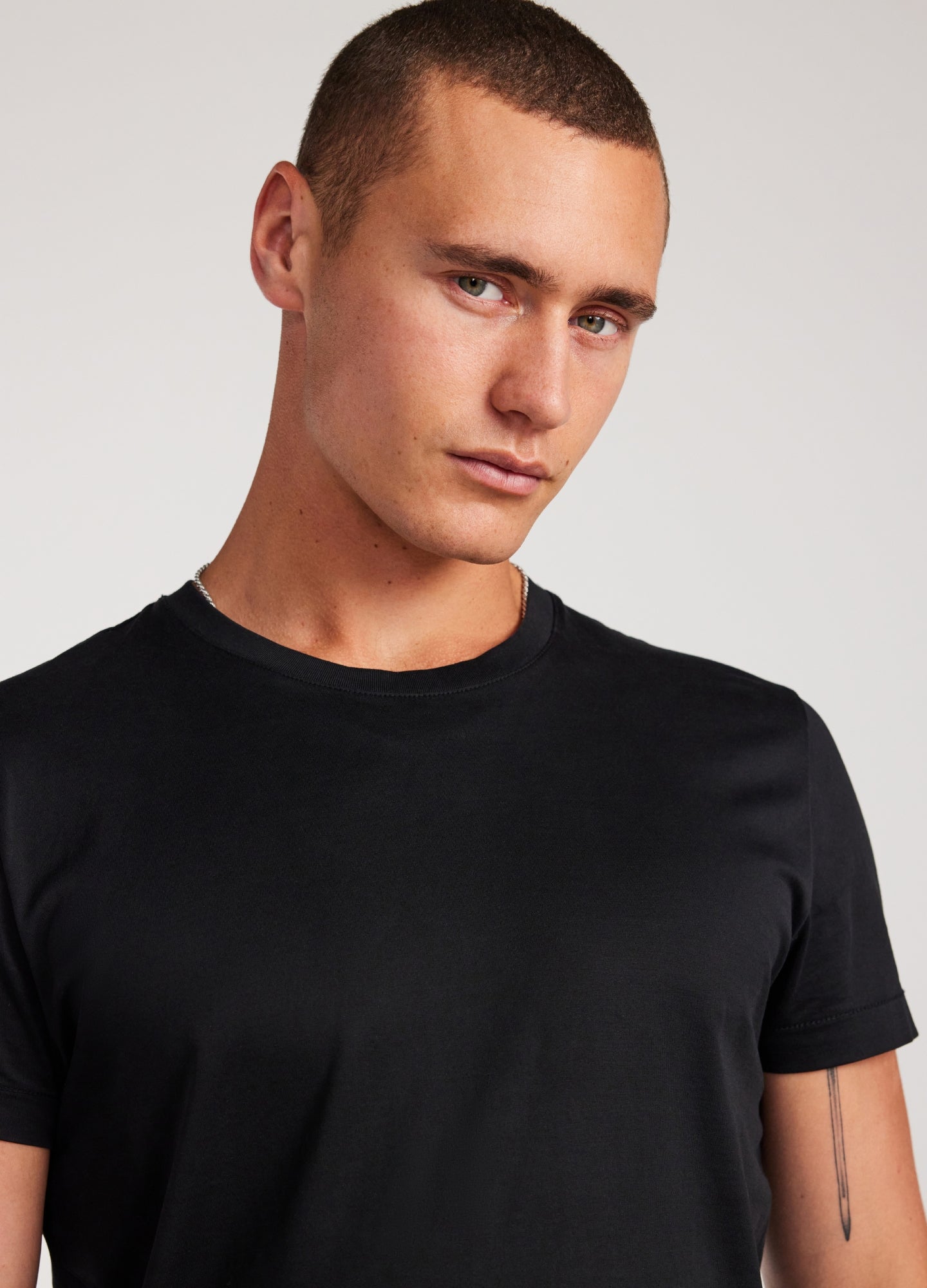 Mercerised Crew Neck T-Shirt Black