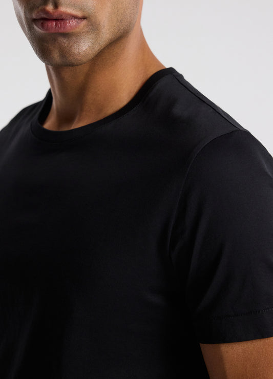 Mercerised Crew Neck T-Shirt Black