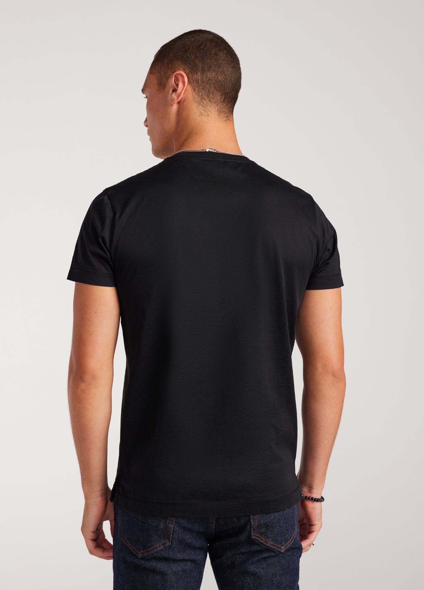 Mercerised Crew Neck T-Shirt Black