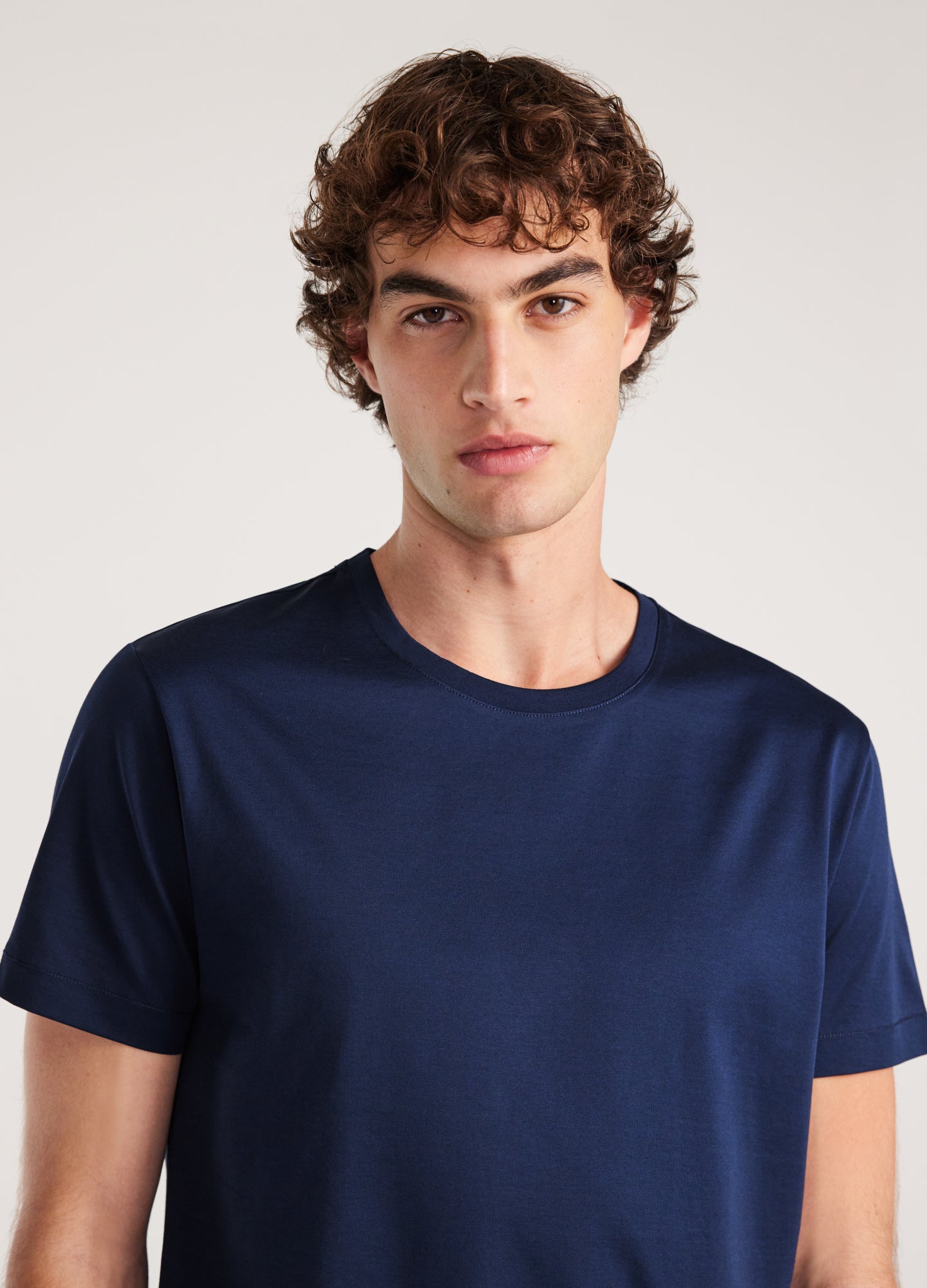 Mercerised Crew T-shirt Delft Blue