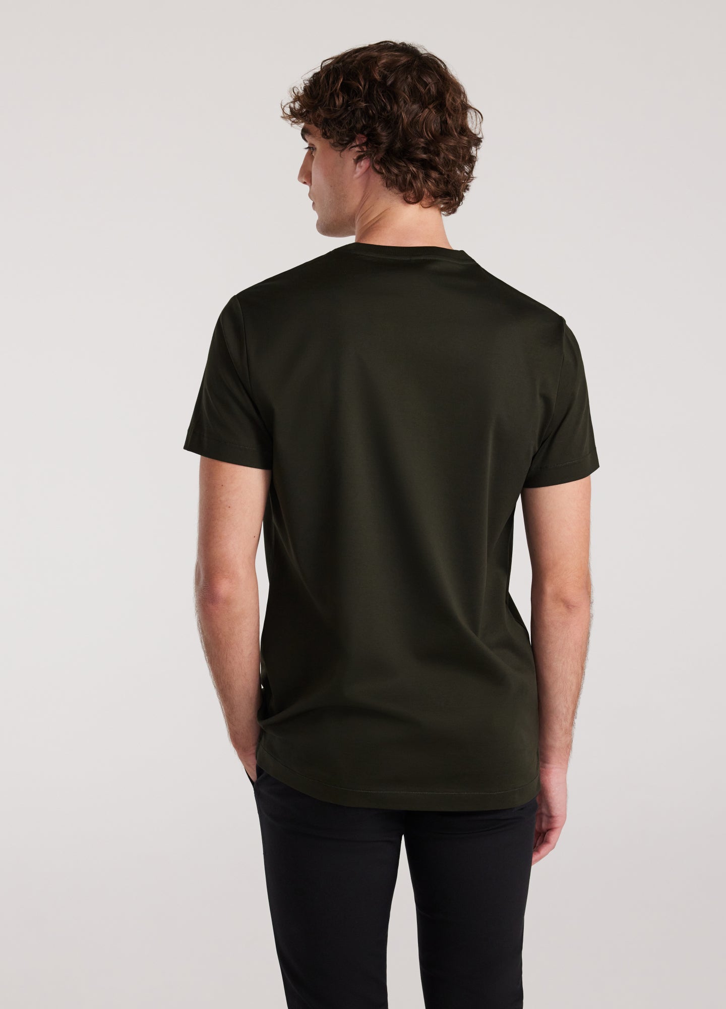 Mercerised Crew T-shirt Army Green