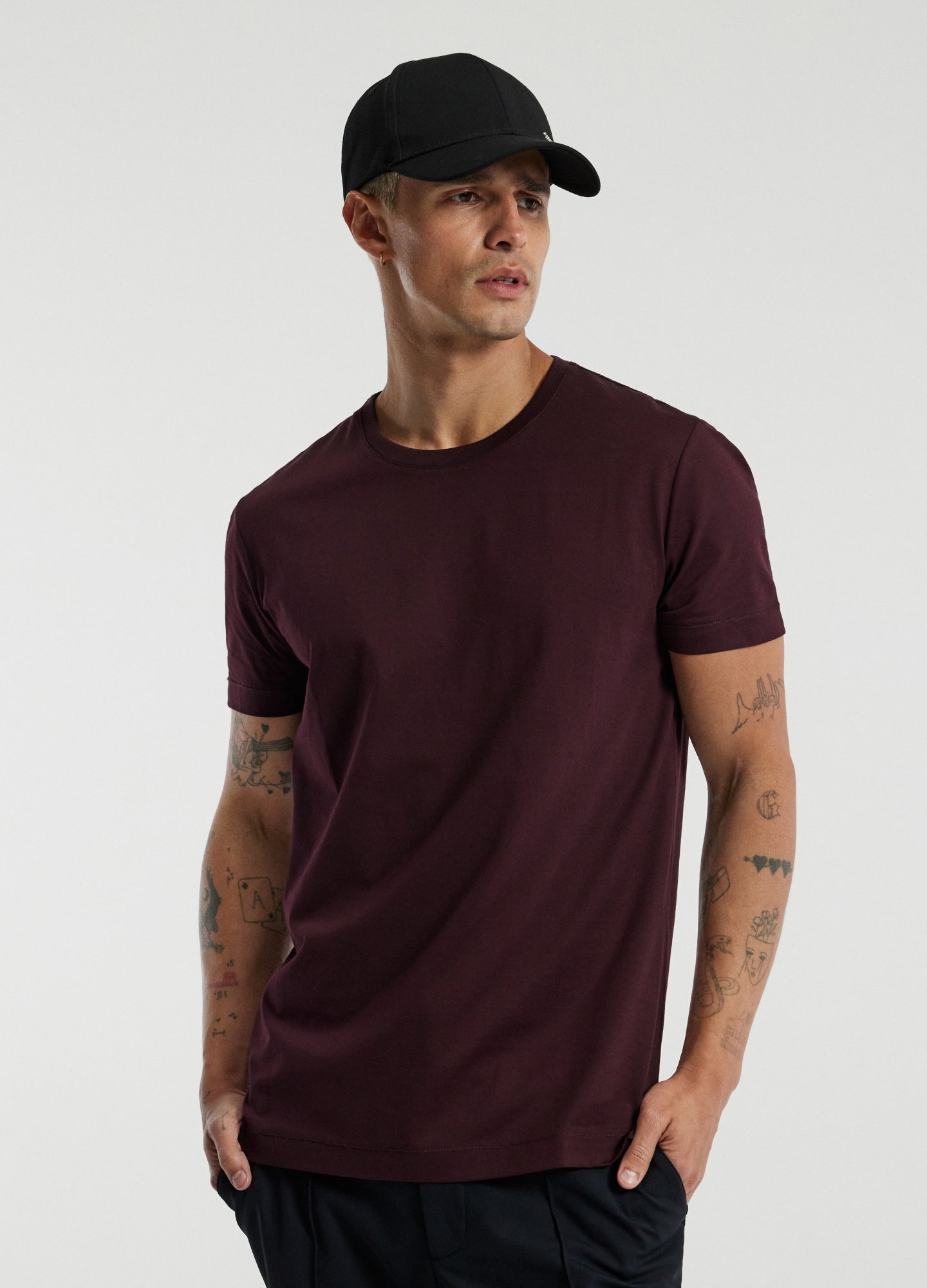 Mercerised Crew T-shirt Cherry Red