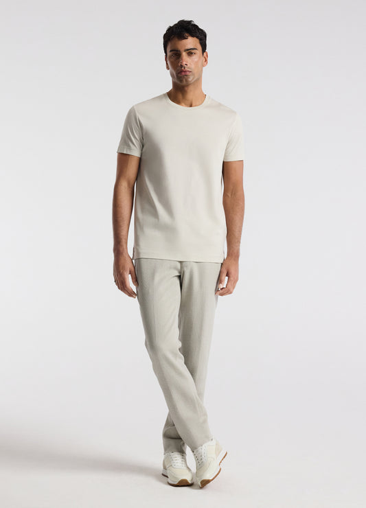 Mercerised Crew Neck T-shirt Salt
