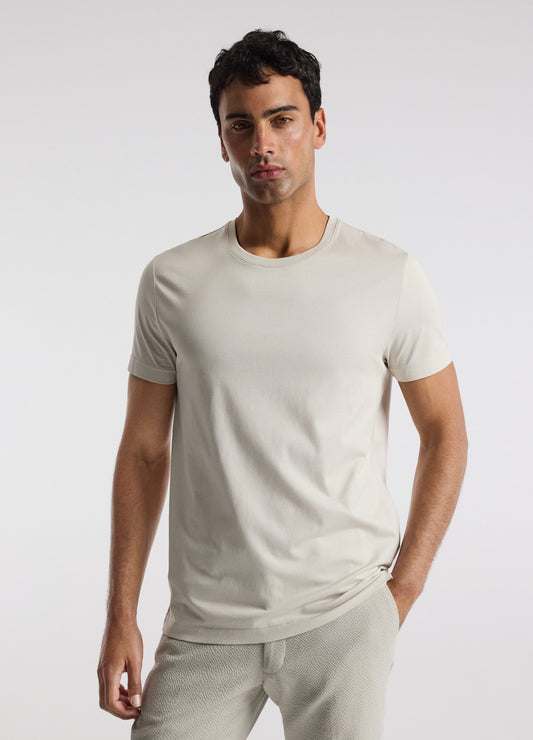 Mercerised Crew Neck T-shirt Salt